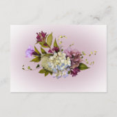 Peri White Mauve Floral Modern Reception Card エンクロージャーカード (裏面)