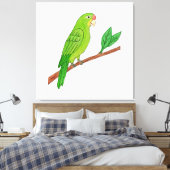 Perico verde del trópico キャンバスプリント (インサイチュ (寝室))