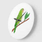 Perico verde del trópico ラージ壁時計 (傾斜)