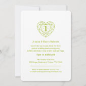 Peridotハート1周年記念1年間の写真招待状 招待状 (裏面)