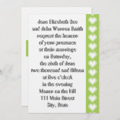 Peridot結婚式招待状の8ビットハート 招待状 (正面/裏面)