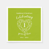 Peridot 1周年記念1年の愛のナプキン スタンダードカクテルナプキン (正面)