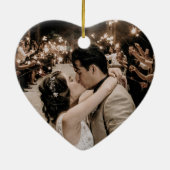 Peridot 1th 結婚anniversary green photo セラミックオーナメント (裏面)