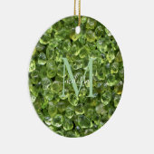 Peridot Birthstone Monogram Personalized Name セラミックオーナメント (右)