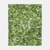 Peridot Birthstone Monogram Personalized Name フリースブランケット (正面)