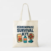 Perimenopause Survival Kit – Funny Tote for Snacks トートバッグ (裏面)