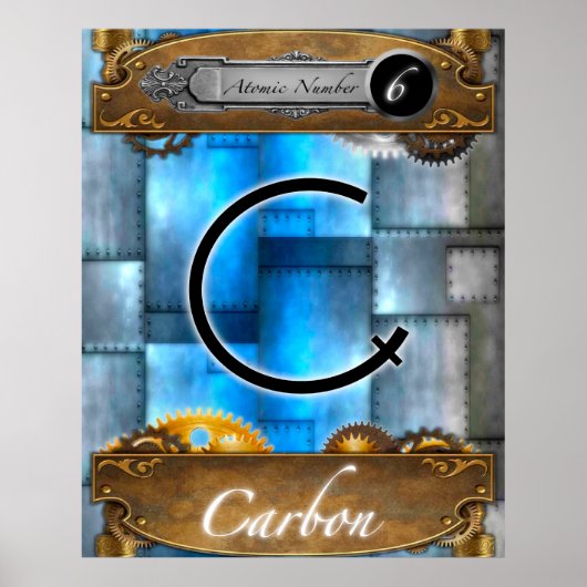 Periodic Carbon Element Atomic Number #6 Poster ポスター (正面)