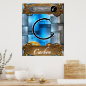 Periodic Carbon Element Atomic Number #6 Poster ポスター (キッチン)