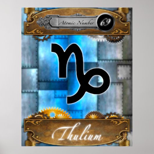 Periodic Element Thulium Atomic Number #69 Poster ポスター (正面)