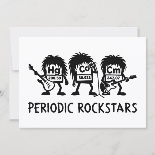 Periodic Rockstars Chemistry Humor サンキューカード (正面)
