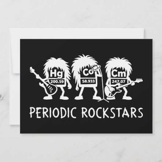 Periodic Rockstars Chemistry Humor サンキューカード (正面)