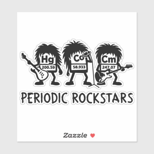 Periodic Rockstars Chemistry Humor シール (シート)