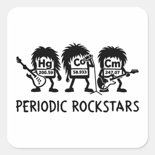 Periodic Rockstars Chemistry Humor スクエアシール (正面)