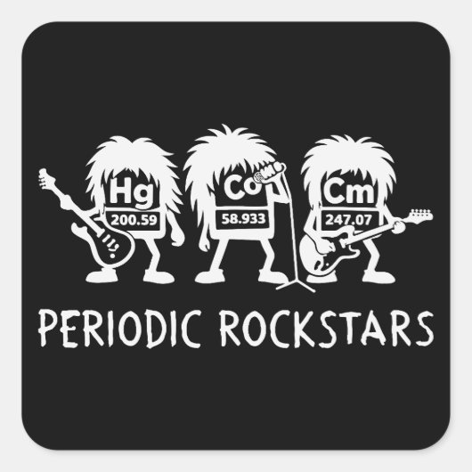 Periodic Rockstars Chemistry Humor スクエアシール (正面)