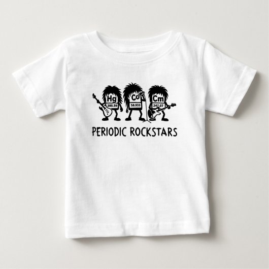 Periodic Rockstars Chemistry Humor ベビーTシャツ (正面)