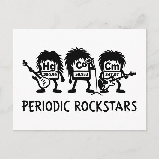 Periodic Rockstars Chemistry Humor ポストカード (正面)
