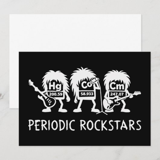 Periodic Rockstars Chemistry Humor 招待状 (正面/裏面)
