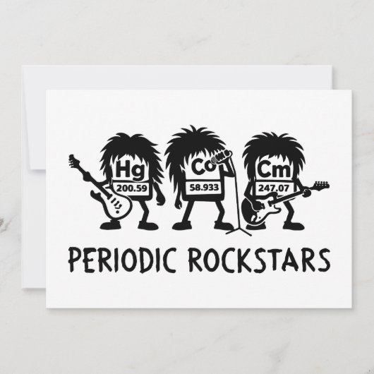 Periodic Rockstars Chemistry Humor 招待状 (正面)