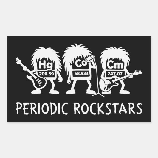 Periodic Rockstars Chemistry Humor 長方形シール (正面)