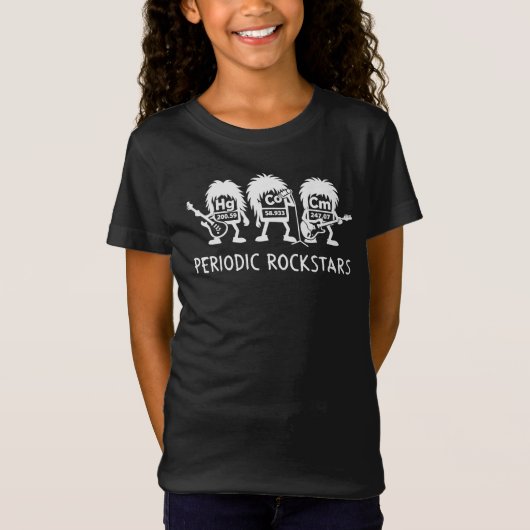 Periodic Rockstars Chemistry Humor Tシャツ (正面)