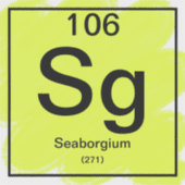Periodic Tableステッカー – シーボーギウム シール (正面)