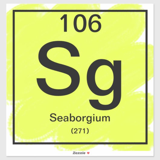 Periodic Tableステッカー – シーボーギウム シール (シート)