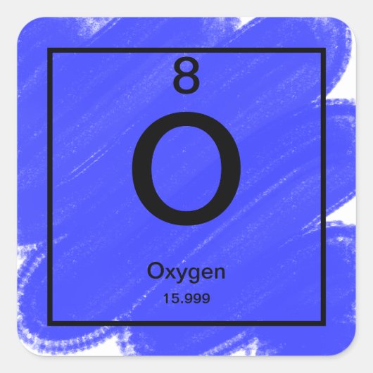 Periodic Tableステッカー – 酸素 スクエアシール (正面)