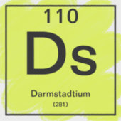 Periodic Tableステッカー – Darmstadtium シール (正面)