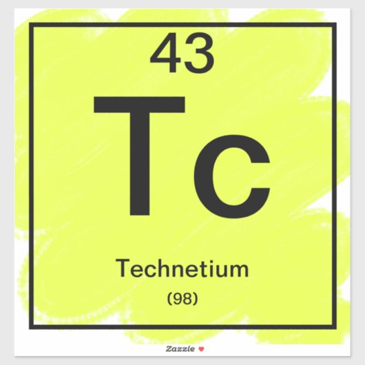 Periodic Tableステッカー – Technetium シール (シート)