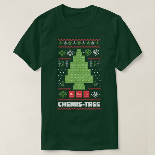 Periodic Table Chemical Elements Christmas Tree Ta Tシャツ (デザイン正面)