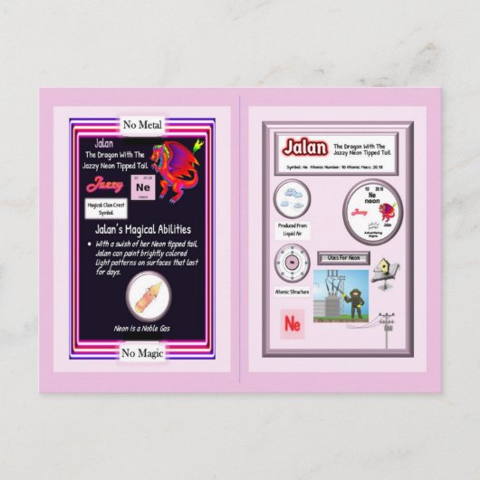 Periodic Table Dragon – ネオンカード ポストカード (正面)