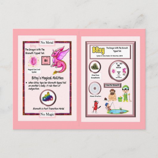 Periodic Table Dragon – ビスマスカード ポストカード (正面)