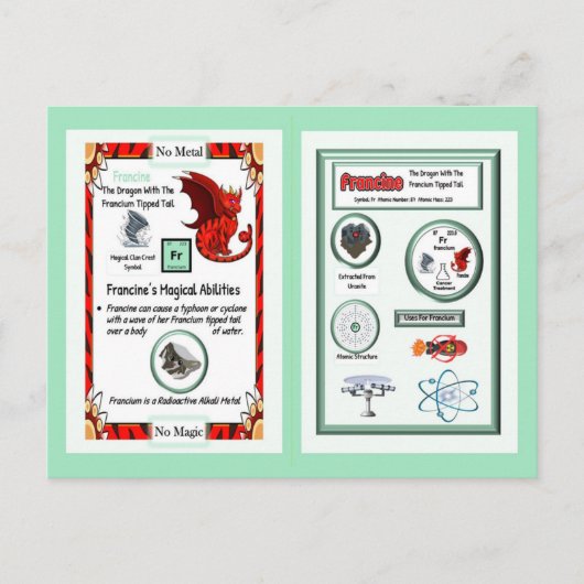 Periodic Table Dragon - Francium Card ポストカード (正面)