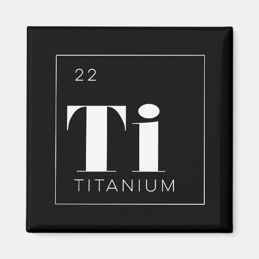 Periodic Table Elementsボタン//チタン マグネット (正面)