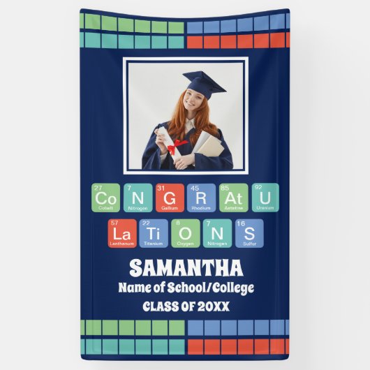 Periodic Table Elements 2025卒業写真 横断幕 (縦)