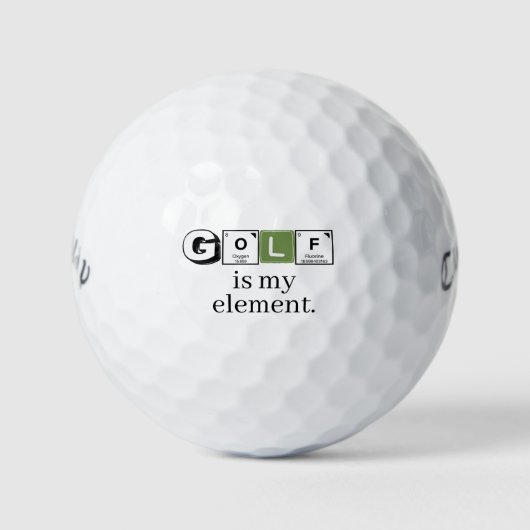 Periodic Table 'Golf Is My Element' Science Humor  ゴルフボール (正面)