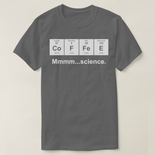 Periodic Table of Coffee White Tシャツ (デザイン正面)