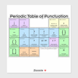 Periodic Table of Punctuation Large Sticker シール