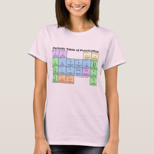 Periodic Table of Punctuation Women's T-shirt Tシャツ (正面)