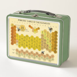 Periodic Table Of The Elements Honeycomb With Bees メタルランチボックス