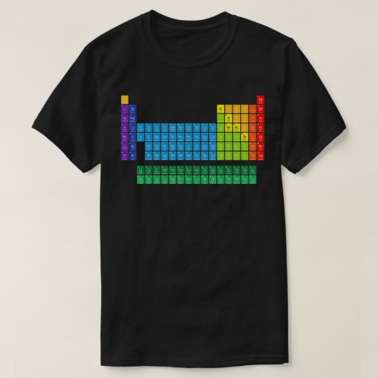 Periodic Table of the Elements Science Nerd Tシャツ (デザイン正面)