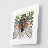Periodical cicada 100924IREF226 - Watercolor スクエア壁時計 (傾斜)
