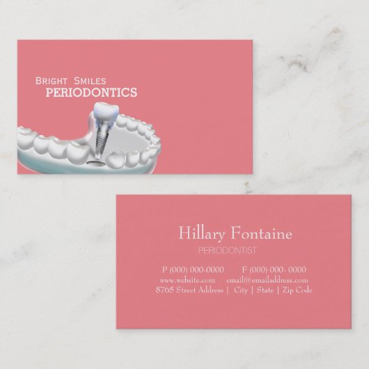 Periodontistの歯科医の名刺 名刺 (正面/裏面)