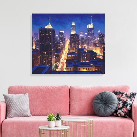 Peripheral Metropolis View キャンバスプリント (インサイチュ (リビング))