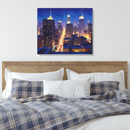 Peripheral Metropolis View キャンバスプリント (インサイチュ (寝室))
