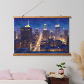 Peripheral Metropolis View 吊り下げ型タペストリー (寝室)