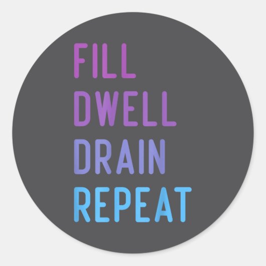 Peritoneal Dialysis Fill Dwell Drain Repeat Funny  ラウンドシール (正面)