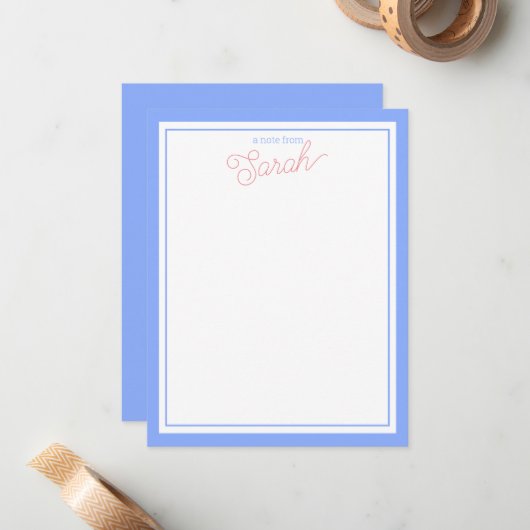 PeriwinkleおよびPinkノートカード ノートカード (正面/裏面インサイチュ)