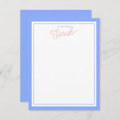 PeriwinkleおよびPinkノートカード ノートカード (正面/裏面)