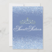 Periwinkleかわいらしグリッター、Sweet 16招待状 招待状 (裏面)